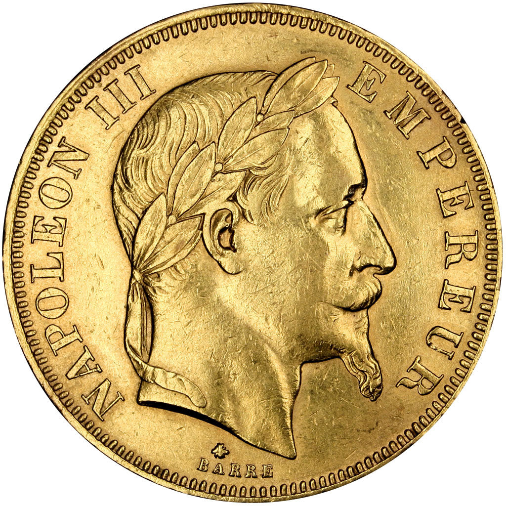 Second Empire, 50 Francs or Napoléon III tête laurée