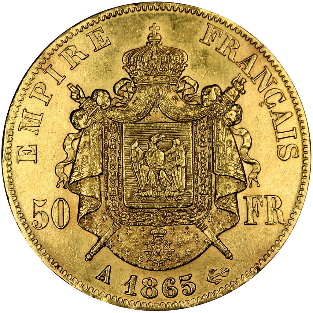 Second Empire, 50 Francs or Napoléon III tête laurée
