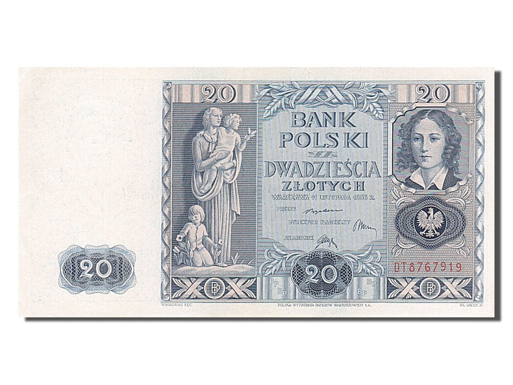 Banknote, Poland, 20 Zlotych, 1936, 1936-11-11, UNC(60-62)