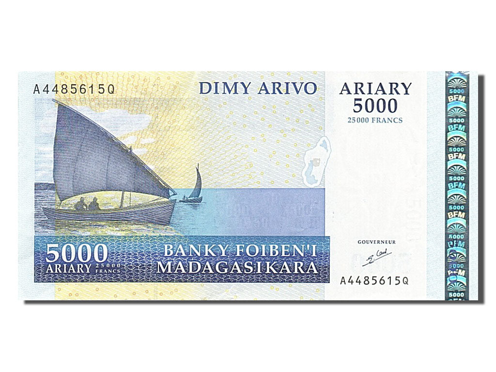 Madagascar, 5000 Ariary, 2006, KM #91a, AU(55-58), A4485615Q