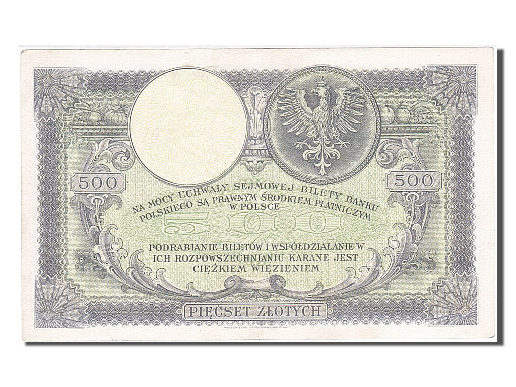 Pologne, 500 Zlotych, type T. Kosciuszko