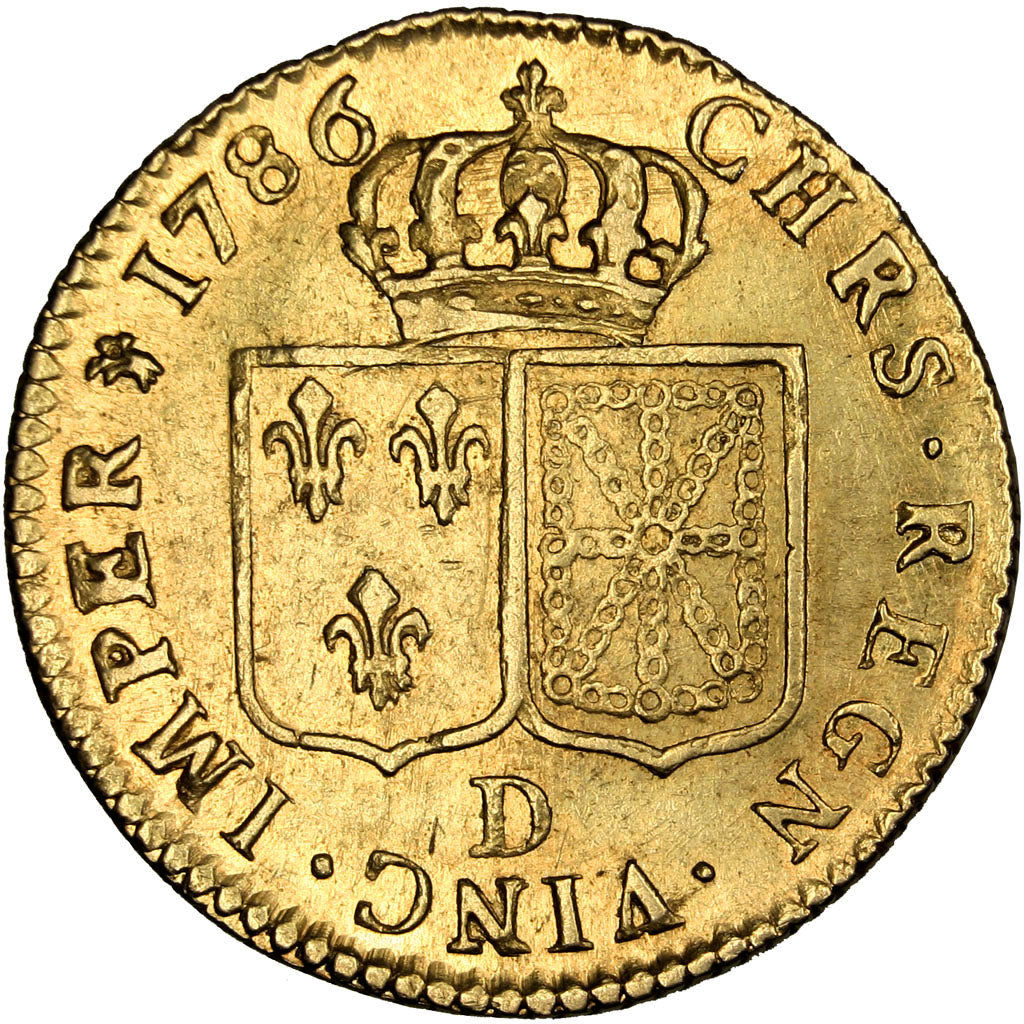 Francia, Louis XVI, Louis d'or à la tête nue, Louis d'Or, 1786, Lyon, BB+,...