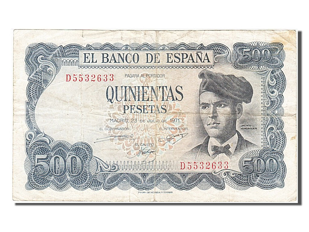 Banknote, Spain, 500 Pesetas, 1971, 1971-07-23, VF(30-35)