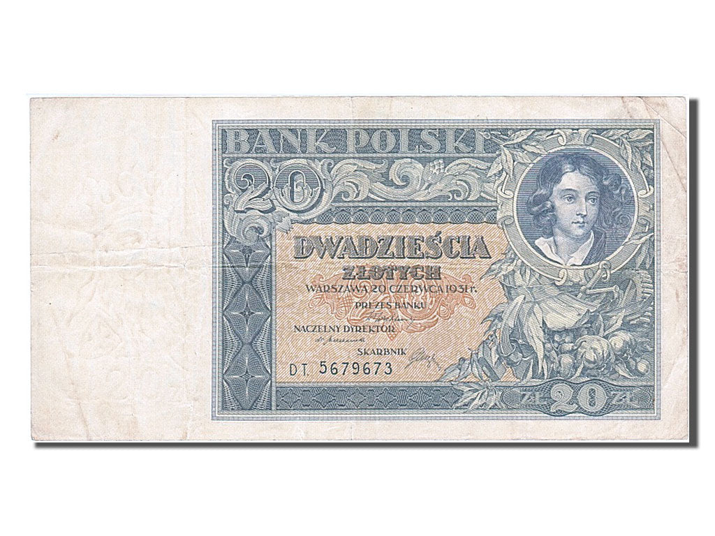 Pologne, 20 Zlotych, type Emilia Platerowa