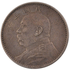 CHINA, REPUBLIC OF, Dollar, Yuan, 1914, KM #329, AU(50-53), Silver, 39, 26.92