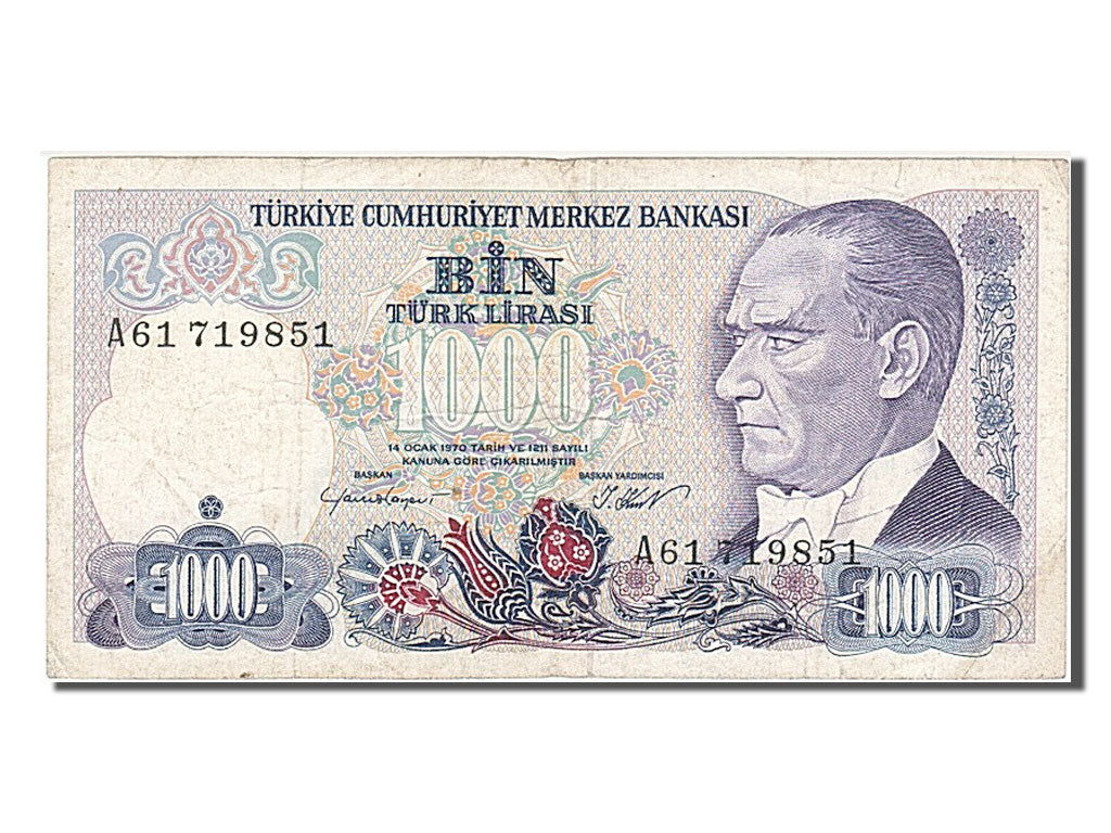Turkey, 1000 Lira, 1986, KM #196, VF(30-35), A61719851
