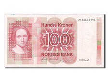 Billete, 100 Kroner, 1989, Noruega, MBC