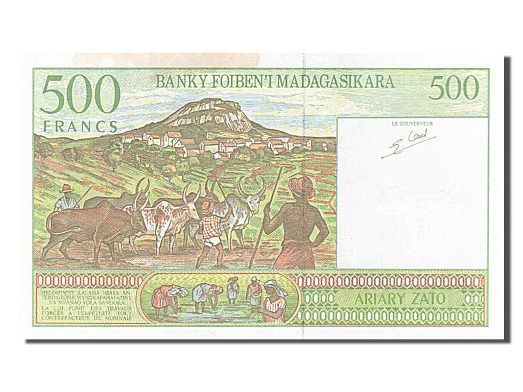 Banknote, Madagascar, 500 Francs = 100 Ariary, 1994, EF(40-45)