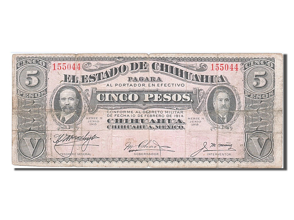Mexico - Revolutionary, 5 Pesos, 1915, KM #S532A, 1915-09-10, F(12-15), 155044