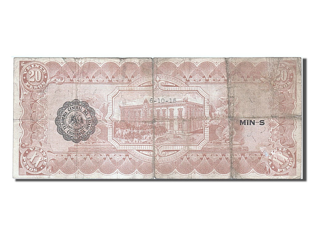 Banconote, Messico - Rivoluzionario, 20 Pesos, 1915, 1915-06-10, B+