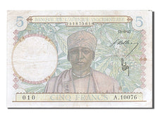 Banknote, French West Africa, 5 Francs, 1942, 1942-06-15, EF(40-45)