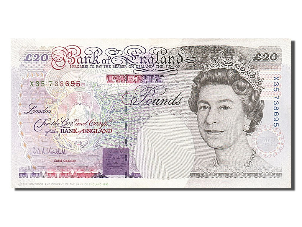 Great Britain, 20 Pounds, 1993, KM #384b, AU(50-53), X35738695