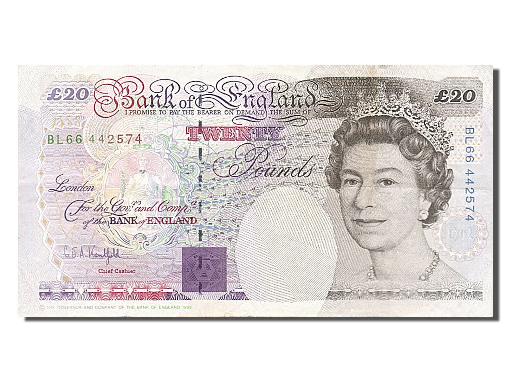 Great Britain, 20 Pounds, 1993, KM #384b, EF(40-45), BL66442574