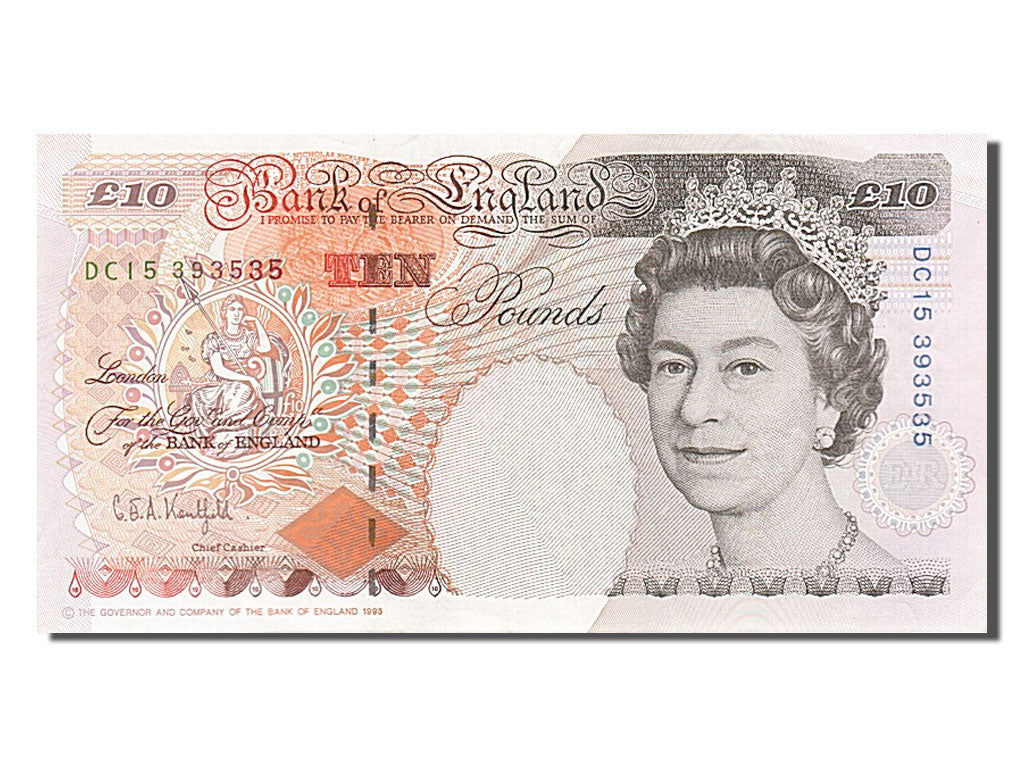 Great Britain, 10 Pounds, 1993, KM #386a, AU(50-53), DC15393535