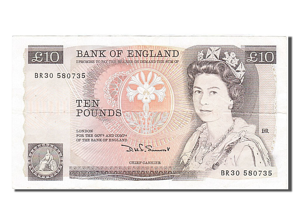 Great Britain, 10 Pounds, 1980, KM #379b, AU(50-53), BR30580735