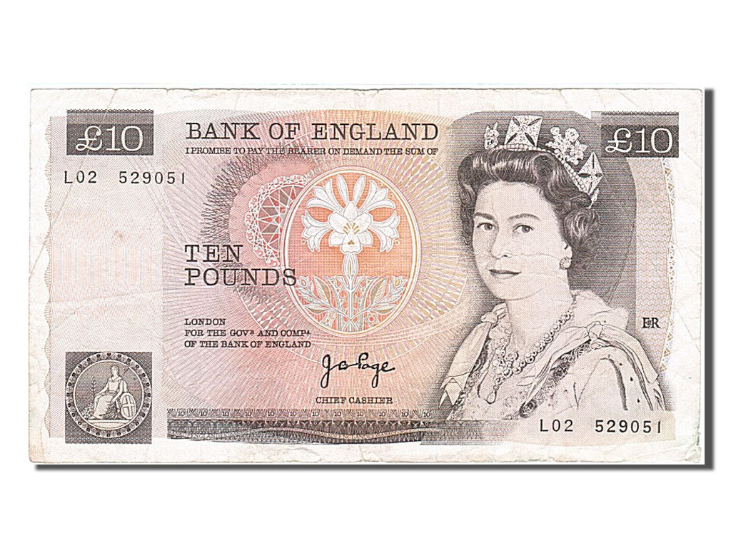 Great Britain, 10 Pounds, 1975, KM #379a, VF(30-35), L02529051