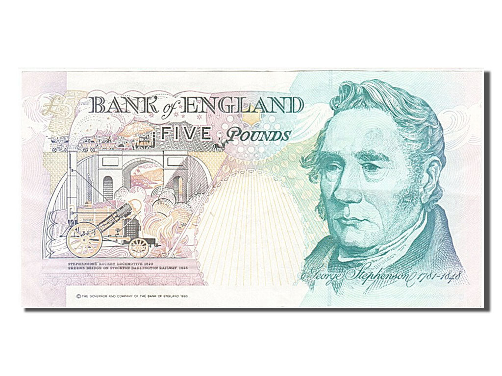 Banknot, Wielka Brytania, 5 Pounds, 1990, AU(55-58)