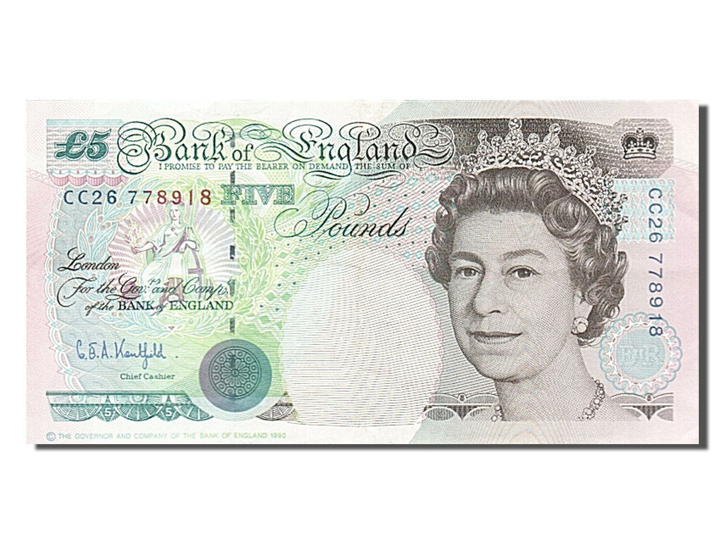 Great Britain, 5 Pounds, 1991, KM #382b, AU(55-58), CC26778918