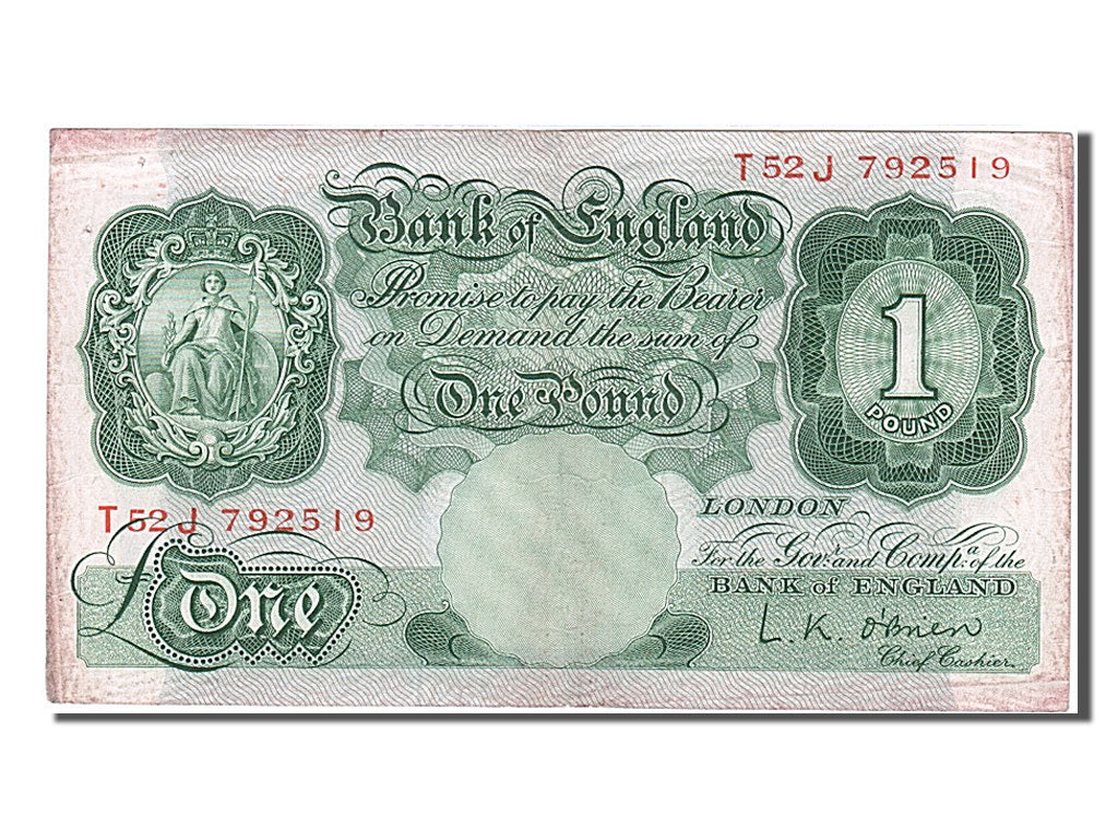 Billete, 1 Pound, 1955, Gran Bretaña, BC+