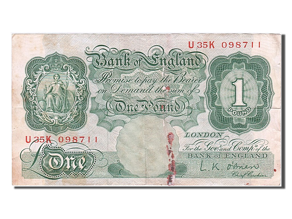 Great Britain, 1 Pound, 1955, KM #369c, VF(20-25), U35K098711