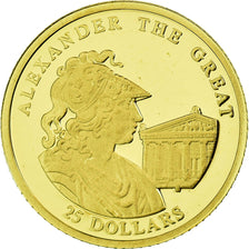 Coin, Liberia, Alexandre le Grand, 25 Dollars, 2001, MS(65-70), Gold