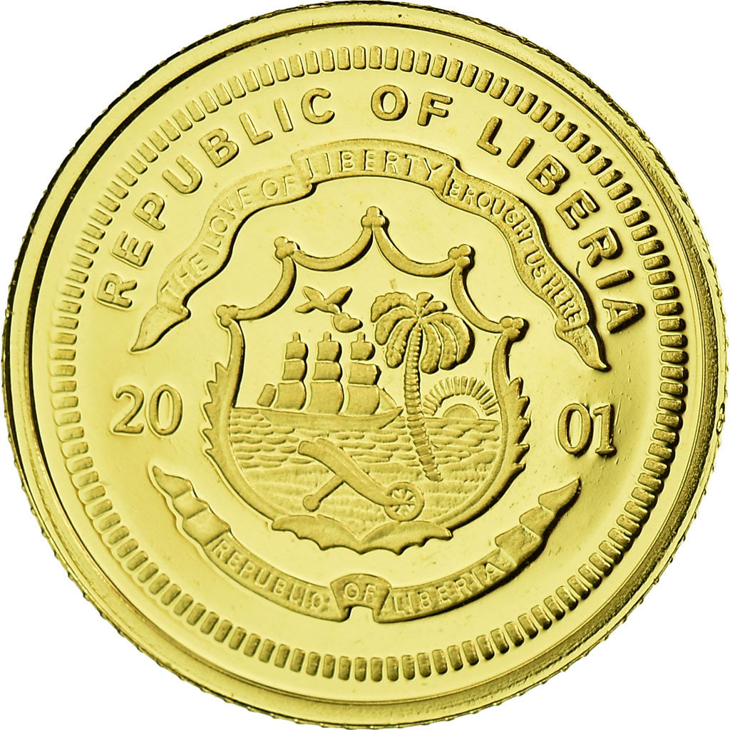 Coin, Liberia, Alexandre le Grand, 25 Dollars, 2001, MS(65-70), Gold