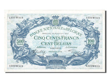 Geldschein, Belgien, 500 Francs-100 Belgas, 1938, 1942-11-13, VZ