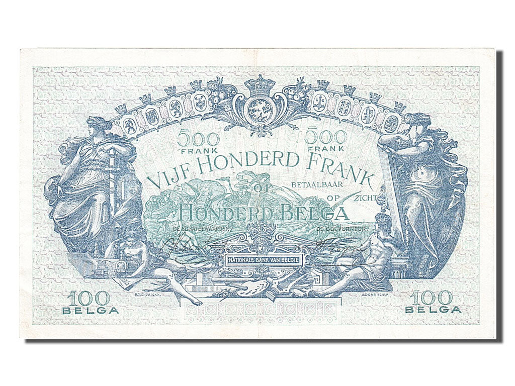 Banknote, Belgium, 500 Francs-100 Belgas, 1938, 1942-11-13, AU(55-58)