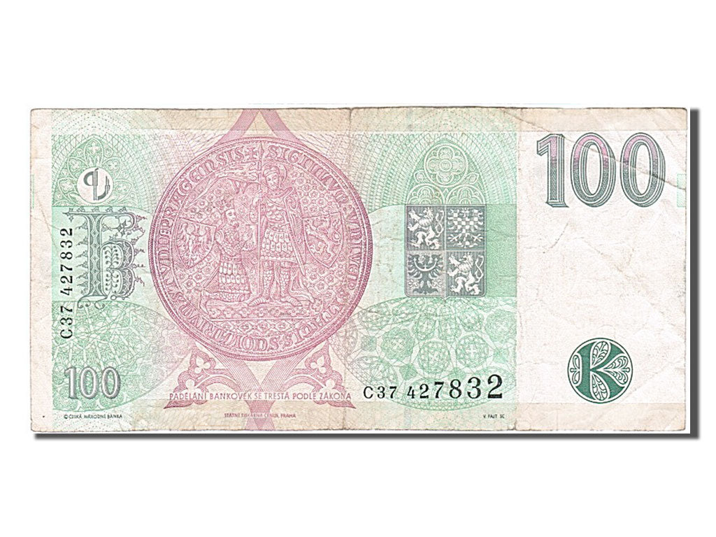 Czech Republic, 100 Korun, 1997, KM #18, EF(40-45), C37427832
