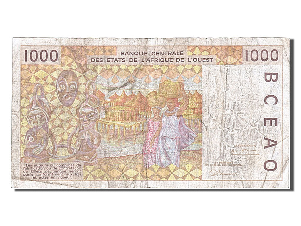 Banknote, West African States, 1000 Francs, 1996, AU(50-53)
