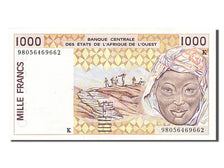 West African States, 1000 Francs, 1996, KM #411Df, AU(55-58), K 98056469662