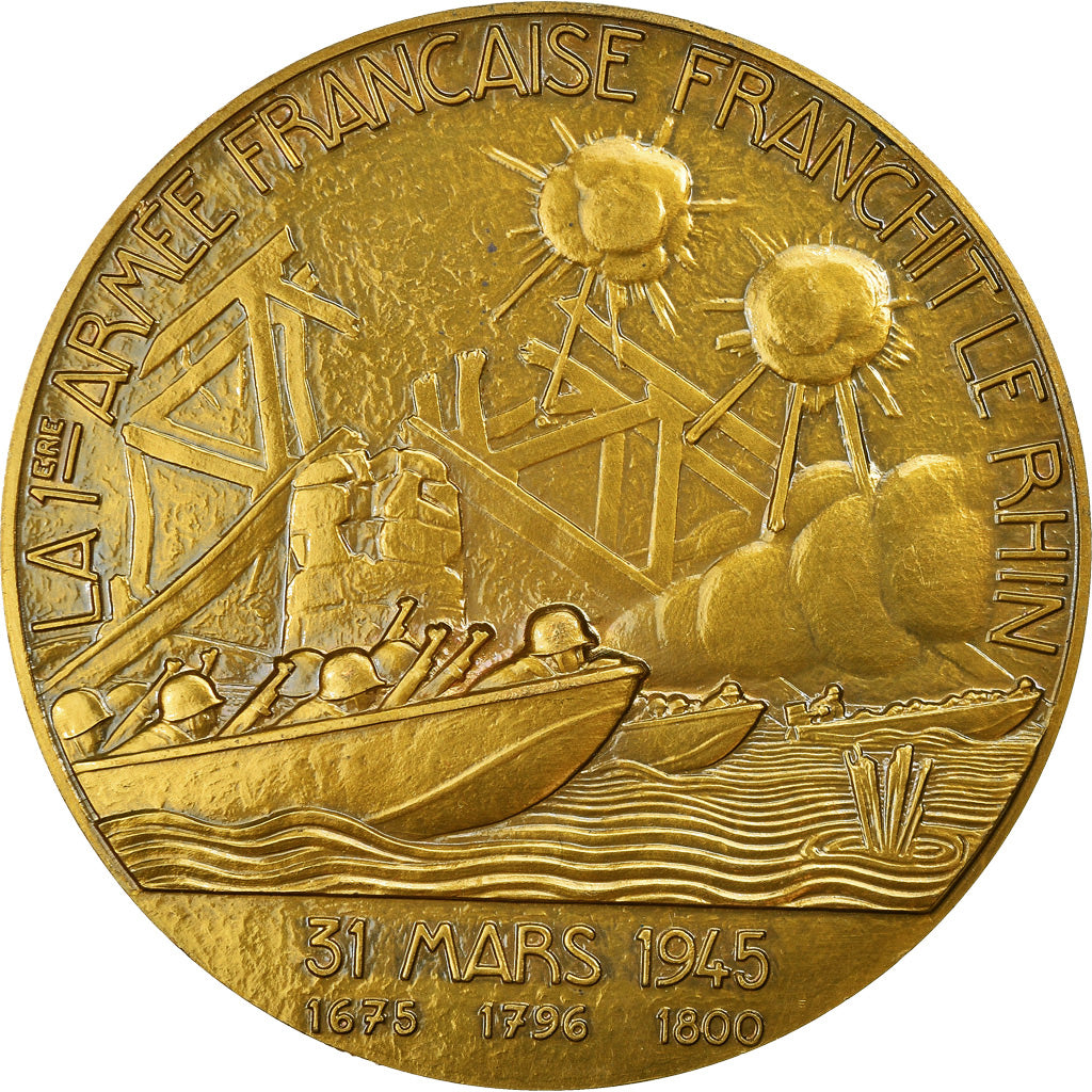 France, Medal, De Lattre de Tassigny, La Première Armée franchit le Rhin