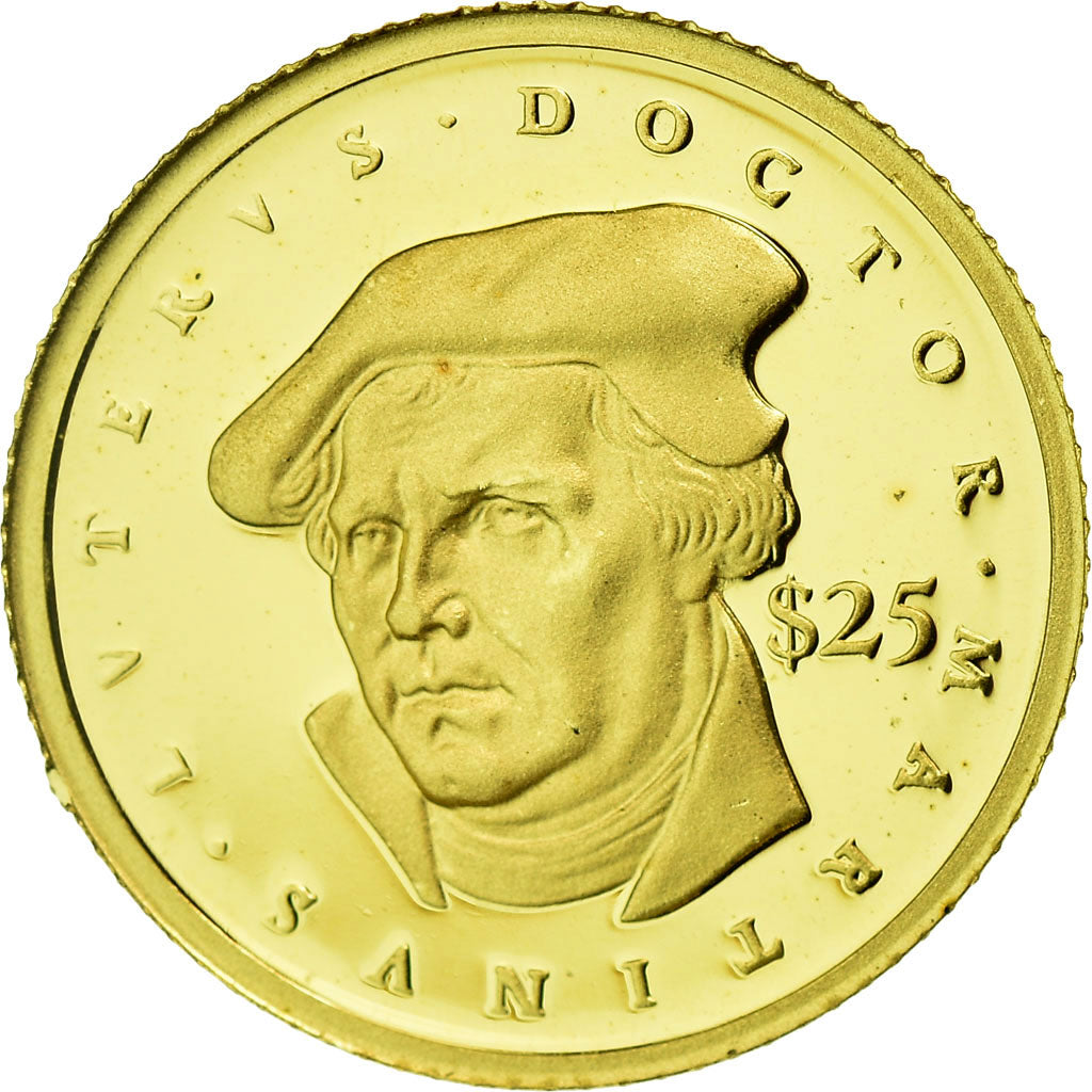 Coin, Liberia, Martin Luther, 25 Dollars, 2000, American Mint, MS(65-70), Gold