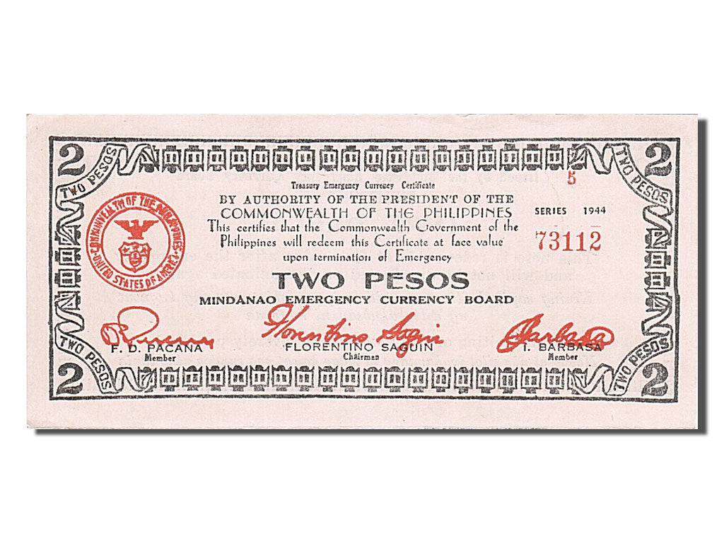 Biljet, Fillipijnen, 2 Pesos, 1944, NIEUW