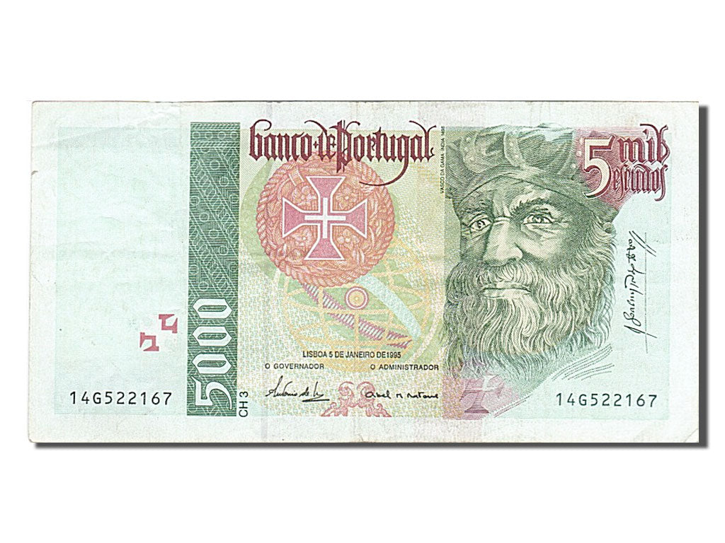 Banknote, Portugal, 5000 Escudos, 1995, 1995-01-05, AU(50-53)