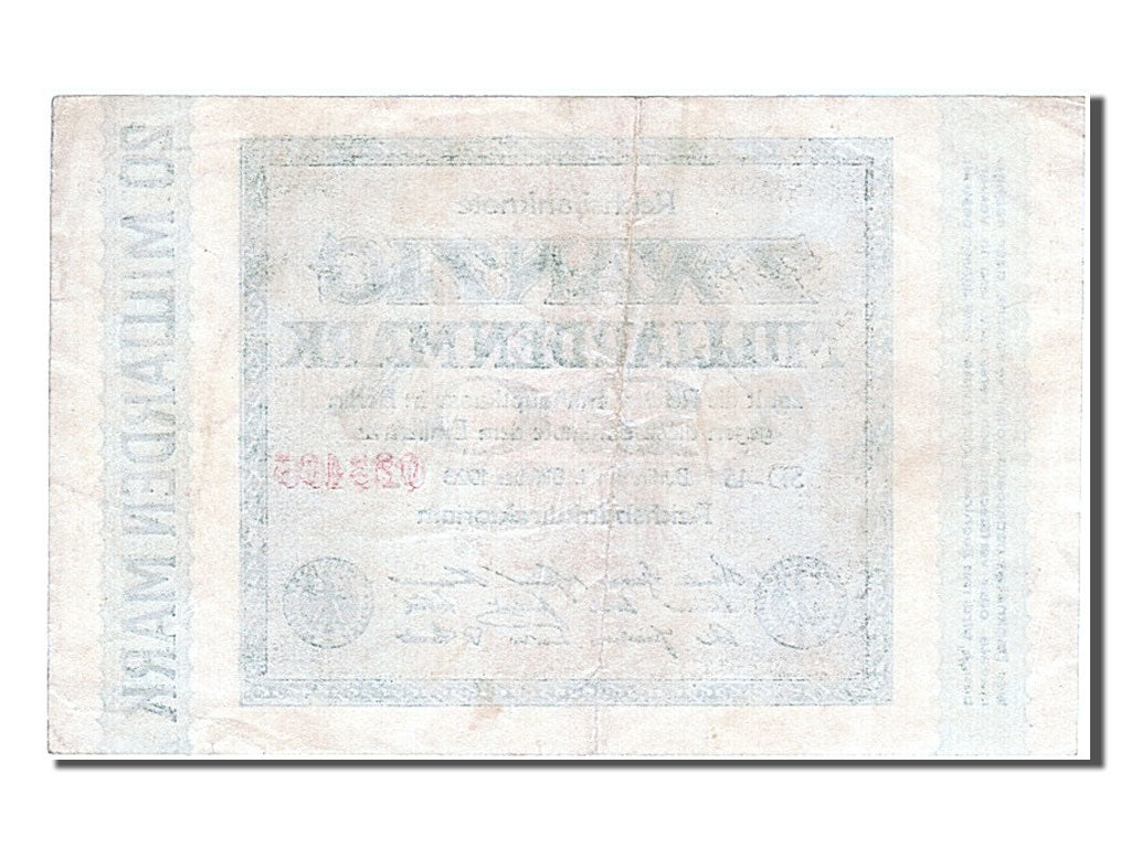 Germany, 20 Milliarden Mark, 1923, KM #118e, 1923-10-01, AU(55-58), 023406