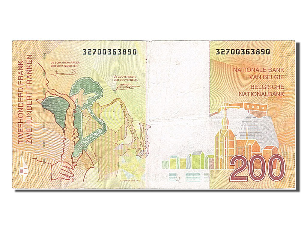 Belgium, 200 Francs, 1995, EF(40-45)