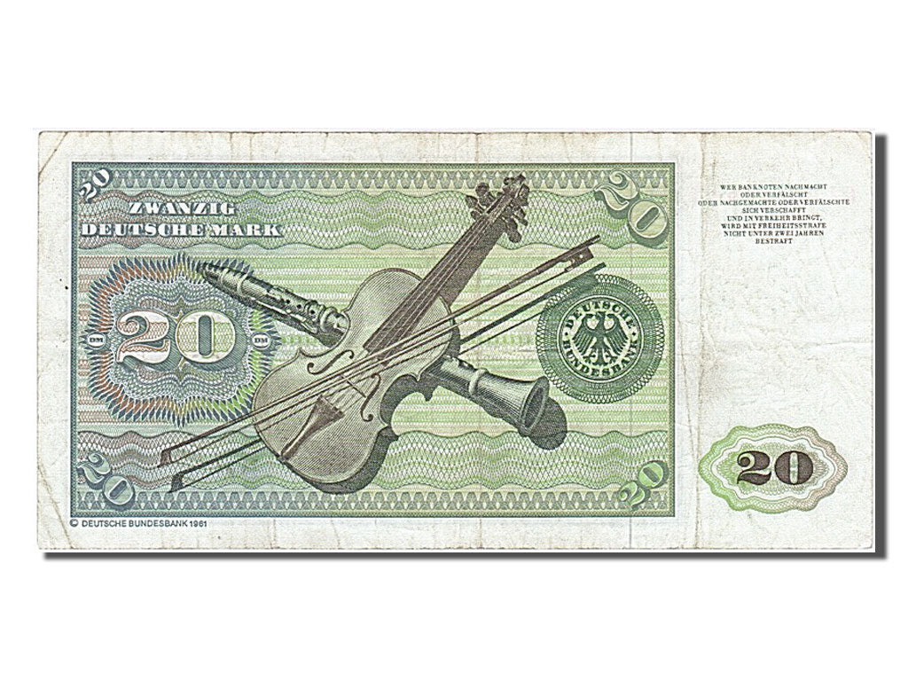 Banconote, GERMANIA - REPUBBLICA FEDERALE, 20 Deutsche Mark, 1980, 1980-01-02