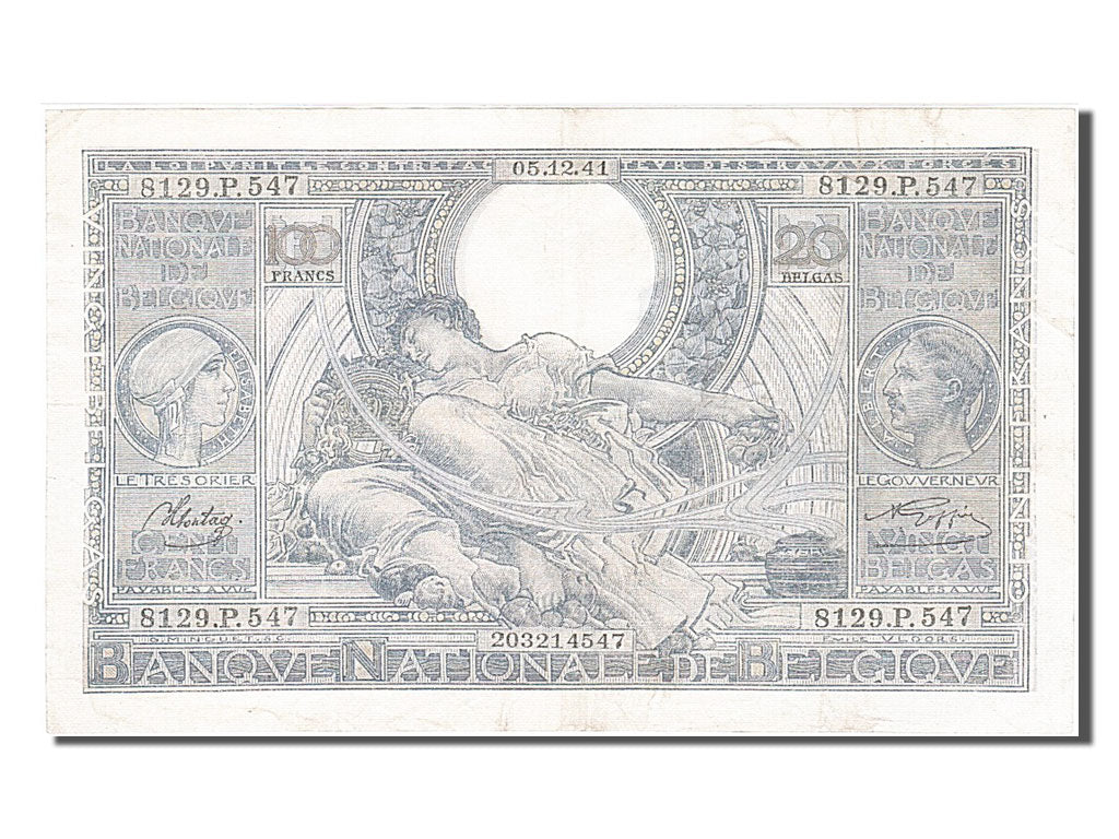 Banknote, Belgium, 100 Francs-20 Belgas, 1941, 1941-12-05, EF(40-45)