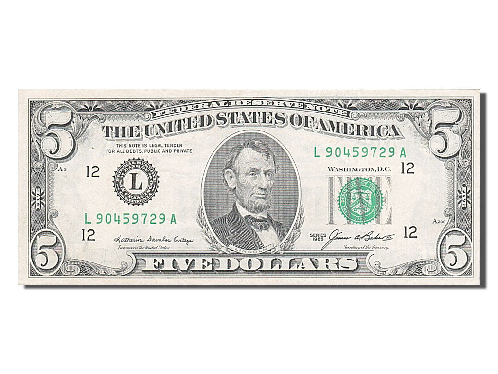 United States, 5 Dollars, 1985, KM #3723, AU(55-58)