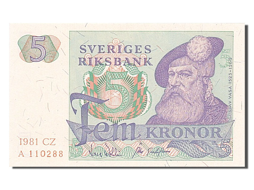 Sweden, 5 Kronor, 1981, KM #51d, UNC(65-70), A 110288