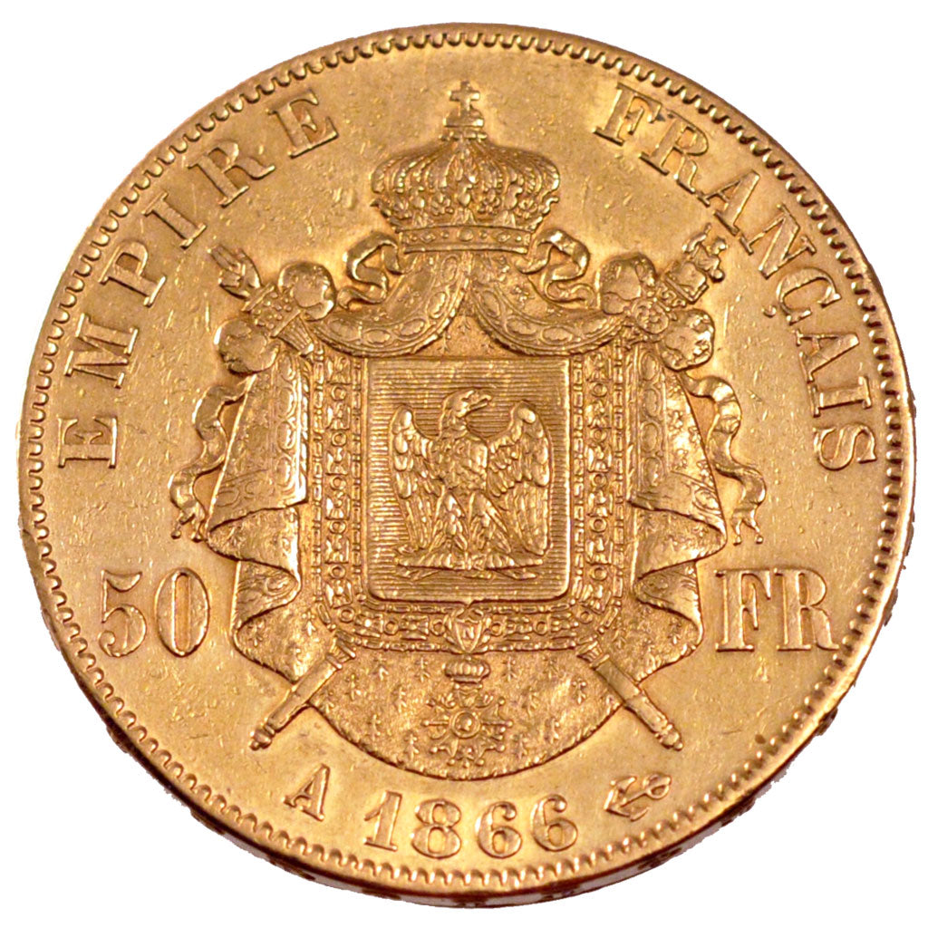Second Empire, 50 Francs or Napoléon III tête laurée