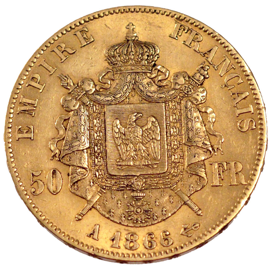 Second Empire, 50 Francs or Napoléon III tête laurée