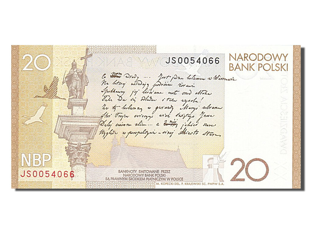 Poland, 20 Zlotych, 2009, KM #180, UNC(65-70), JS 0054066