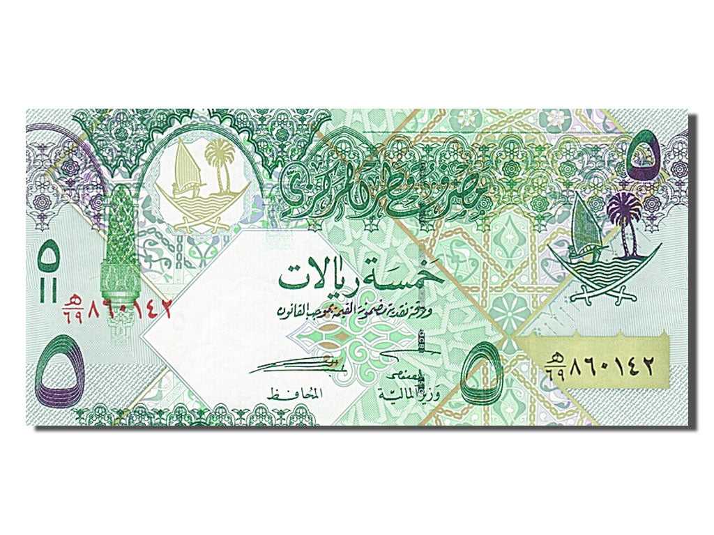Biljet, Qatar, 5 Riyals, 2003, NIEUW