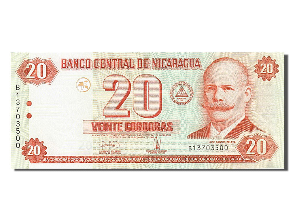 Billete, 20 Cordobas, 2002, Nicaragua, UNC