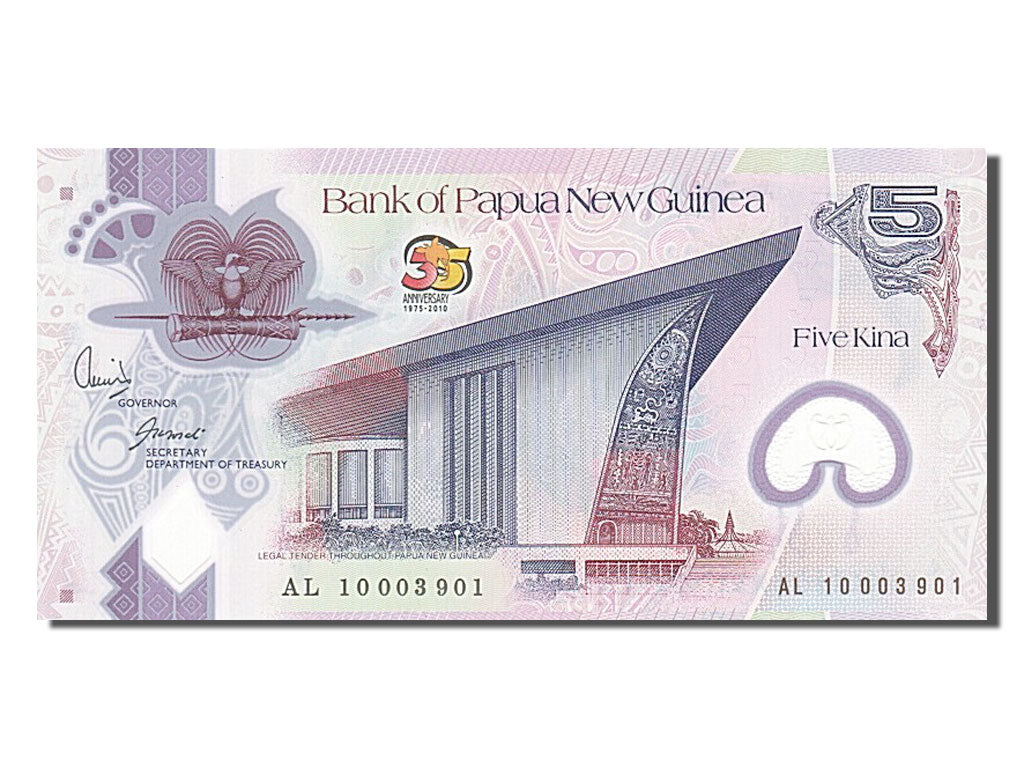Geldschein, Papua New Guinea, 5 Kina, 2010, UNZ