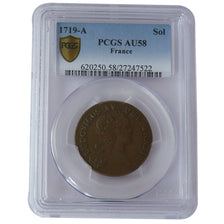FRANCE, Sol au buste enfantin, Sol, 1719, Paris, KM #439.1, graded, PCGS,...