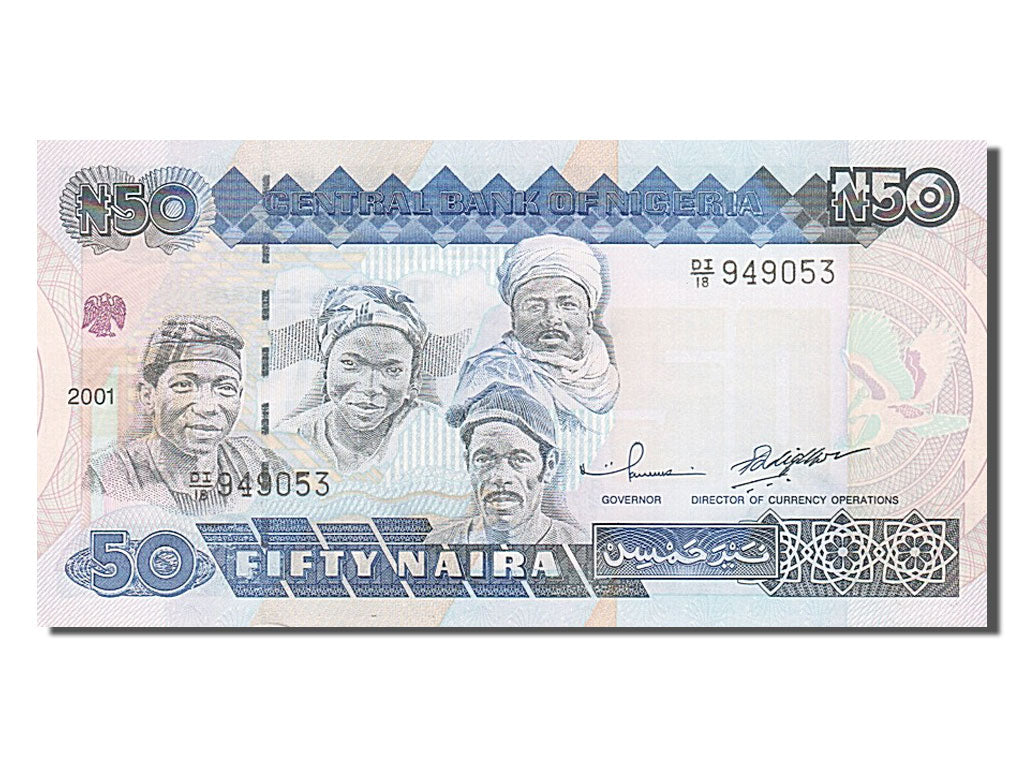 Banconote, Nigeria, 50 Naira, 2001, FDS