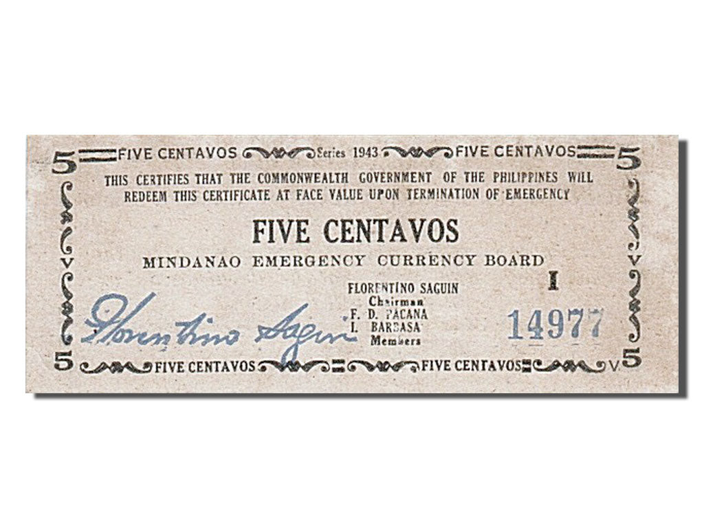 Banknot, Filipiny, 5 Centavos, 1943, UNC(65-70)